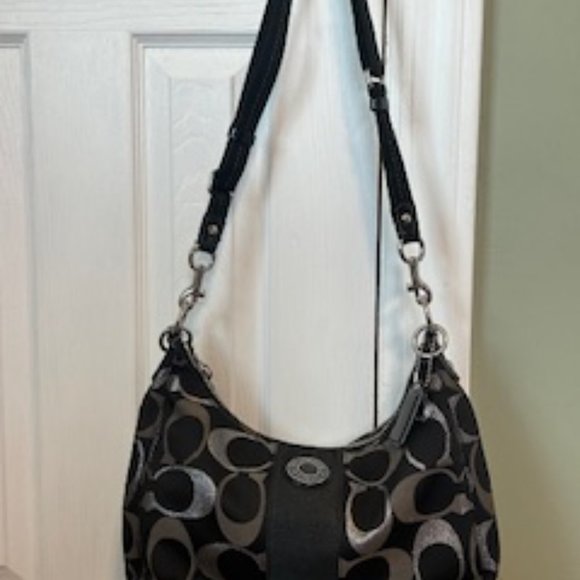 Coach Signature Metalic Stripe Hobo Handbag H1280-F20428 - Picture 1 of 4